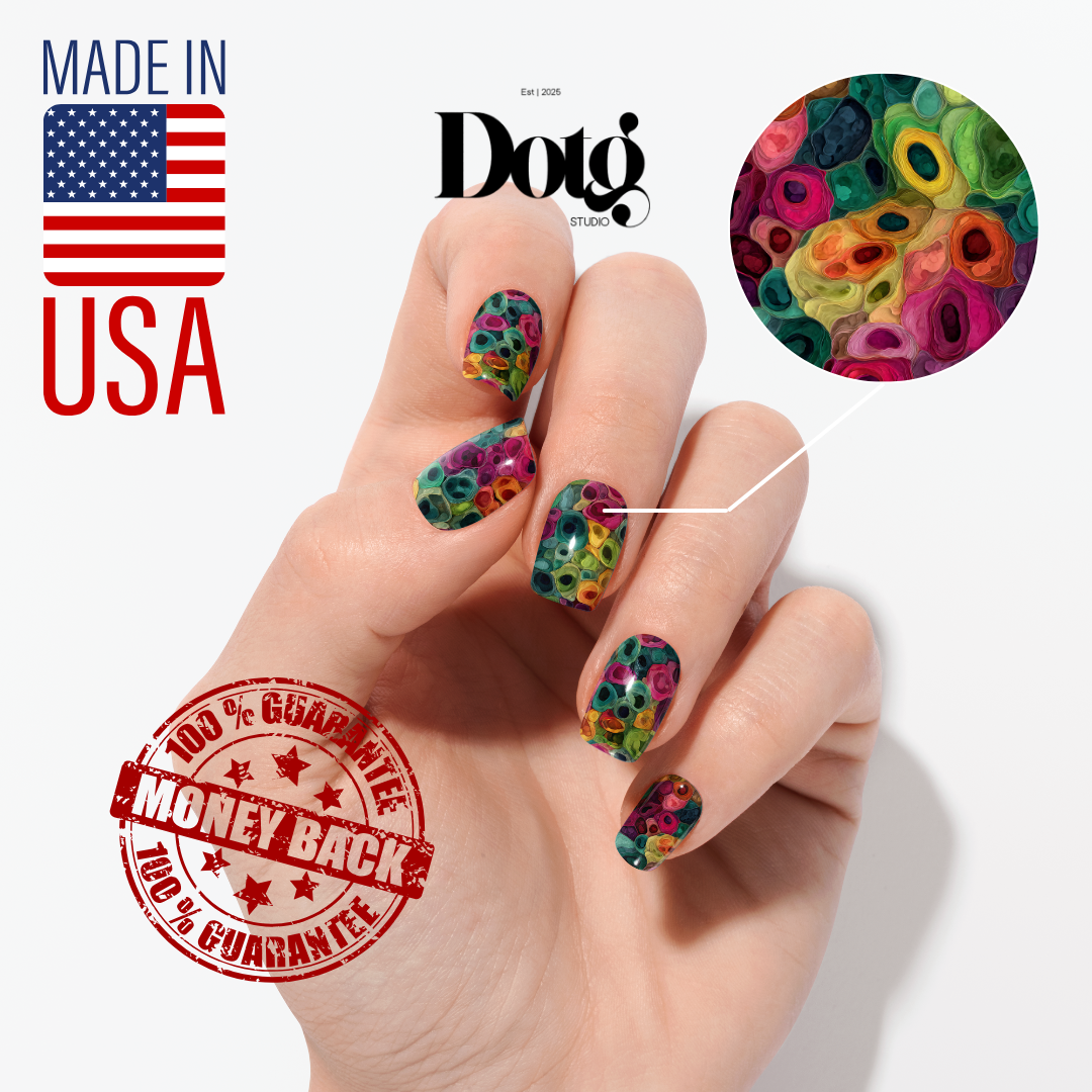 Abstract Paint Nail Polish Wraps DIY Manicure & Pedicure Floral Stickers Gift for Her