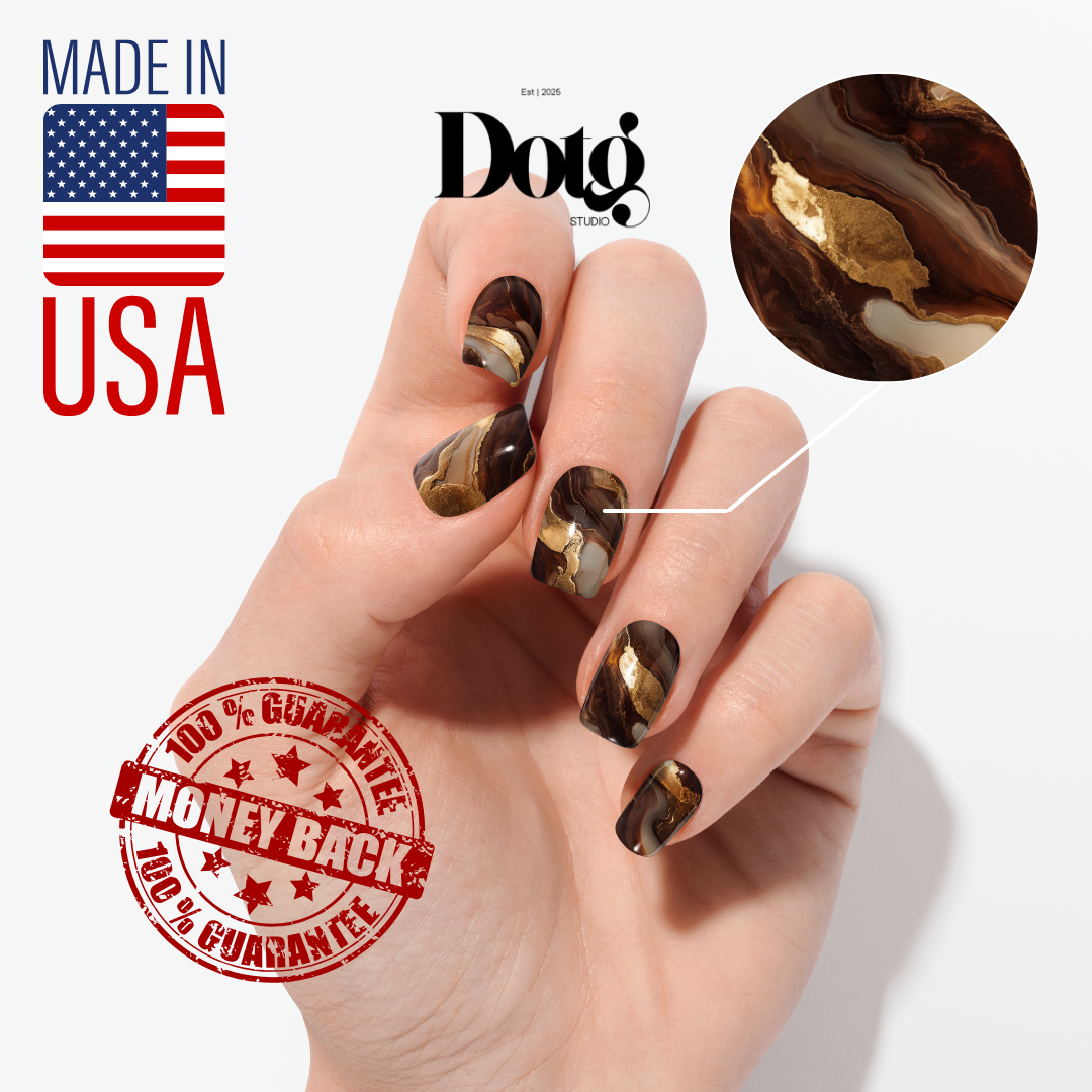 Amber Stone Nail Polish Wraps DIY Manicure & Pedicure Stone Texture Stickers Gift for Her