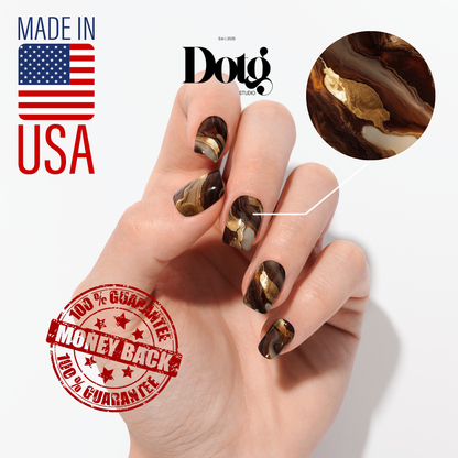 Amber Stone Nail Polish Wraps DIY Manicure & Pedicure Stone Texture Stickers Gift for Her