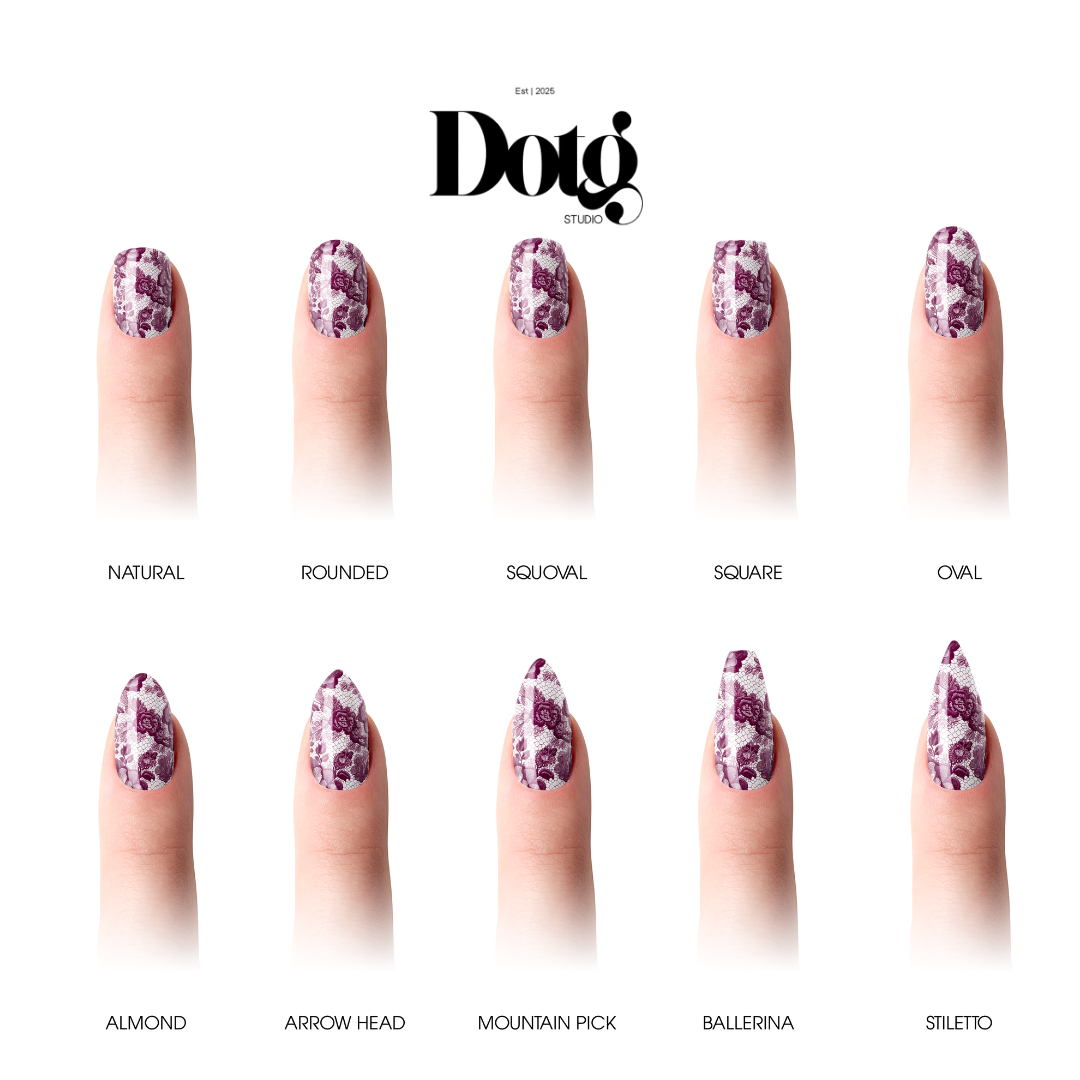 Burgundy Lace Nail Wraps