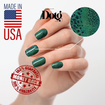 Emerald Snake Skin Nail Polish Wraps DIY Manicure & Pedicure Stickers Nail Decal Strips