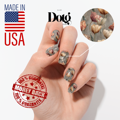 Floral Petals Nail Polish Wraps DIY Manicure & Pedicure Tulip Stickers Nail Decal Strips