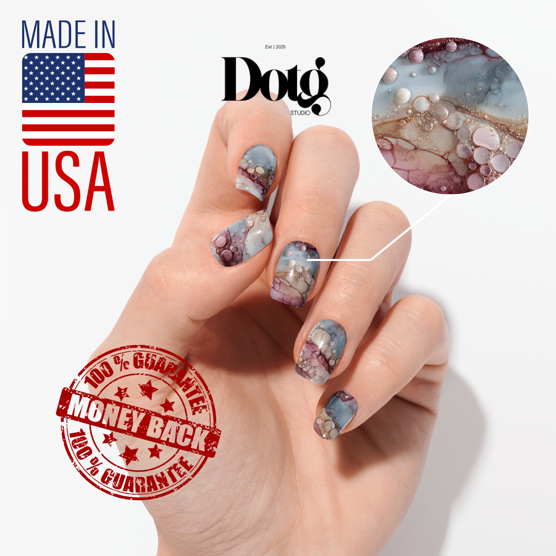 Mineral Fluid Print Nail Polish Wraps DIY Manicure & Pedicure Floral Stickers Gift for Her