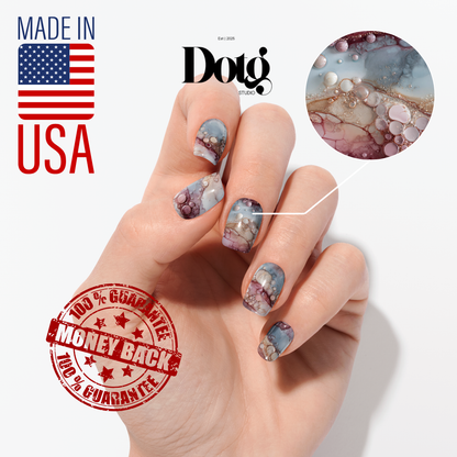 Mineral Fluid Print Nail Polish Wraps DIY Manicure & Pedicure Floral Stickers Gift for Her