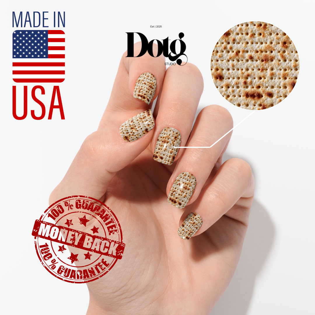 Matzah Nail Polish Wraps DIY Manicure & Pedicure Stickers Passover Nail Decal Strips