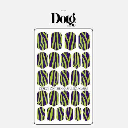 Purple Green Nail Polish Wraps DIY Manicure & Pedicure Animal Print Stickers Nail Decal Strips