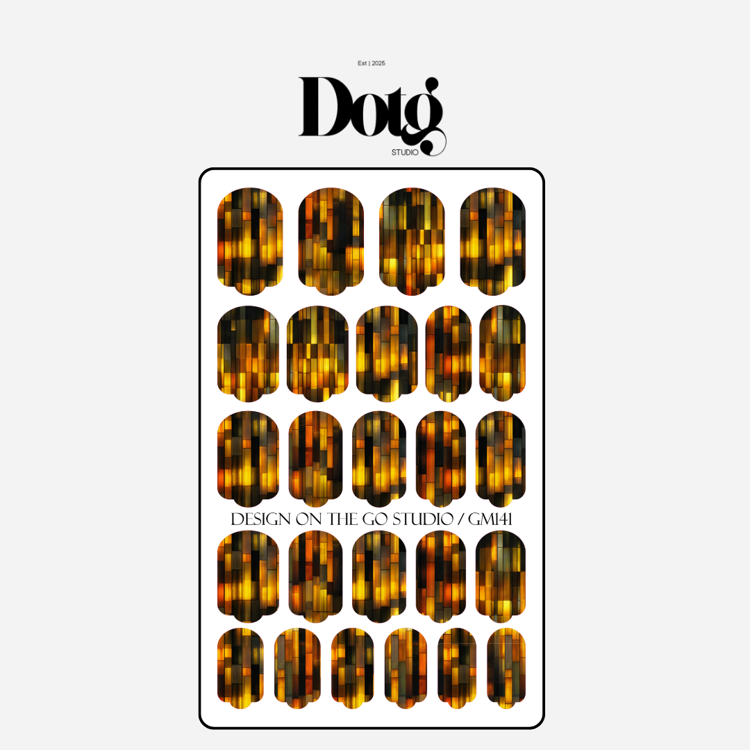 Stained Gold Nail Polish Wraps DIY Manicure & Pedicure Amber Glass Stickers Nail Decal Strips