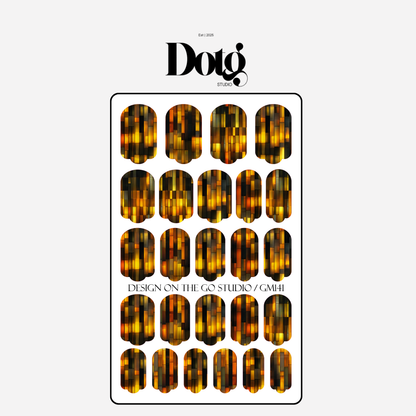 Stained Gold Nail Polish Wraps DIY Manicure & Pedicure Amber Glass Stickers Nail Decal Strips