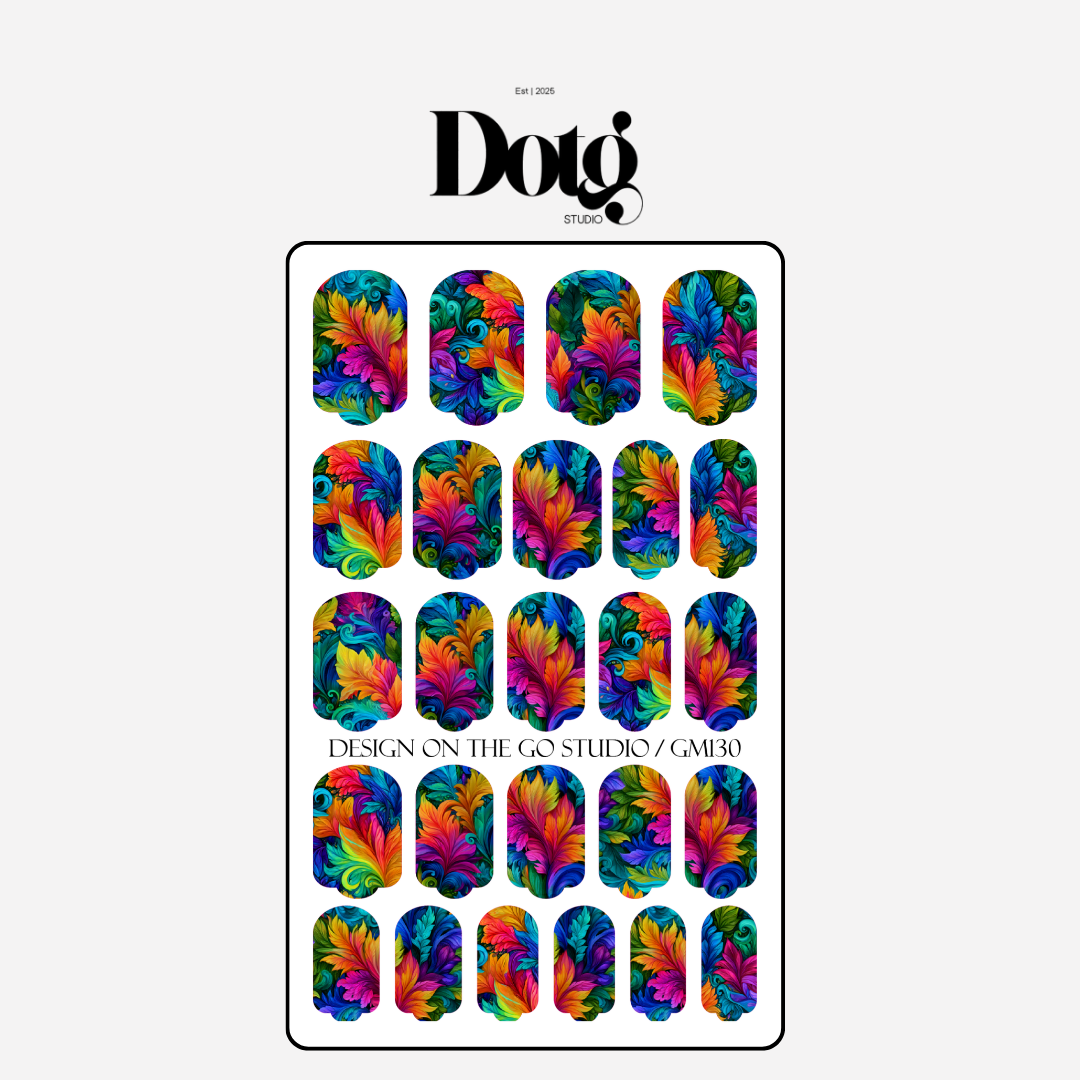 Fantasy Floral Nail Polish Wraps DIY Manicure & Pedicure Neon Garden Stickers Nail Decal Strips