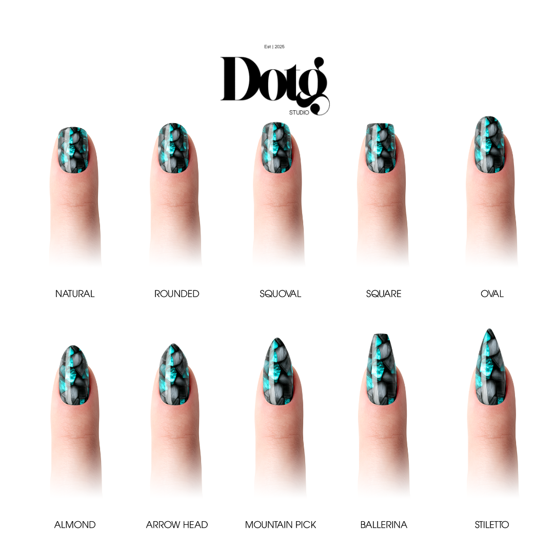 Green Stone Nail Polish Wraps DIY Manicure & Pedicure Mosaic Glass Nail Stickers Decal Strips
