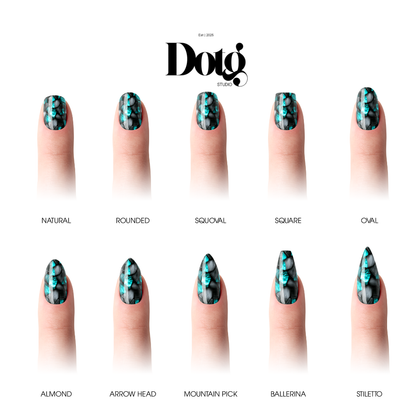 Green Stone Nail Polish Wraps DIY Manicure & Pedicure Mosaic Glass Nail Stickers Decal Strips