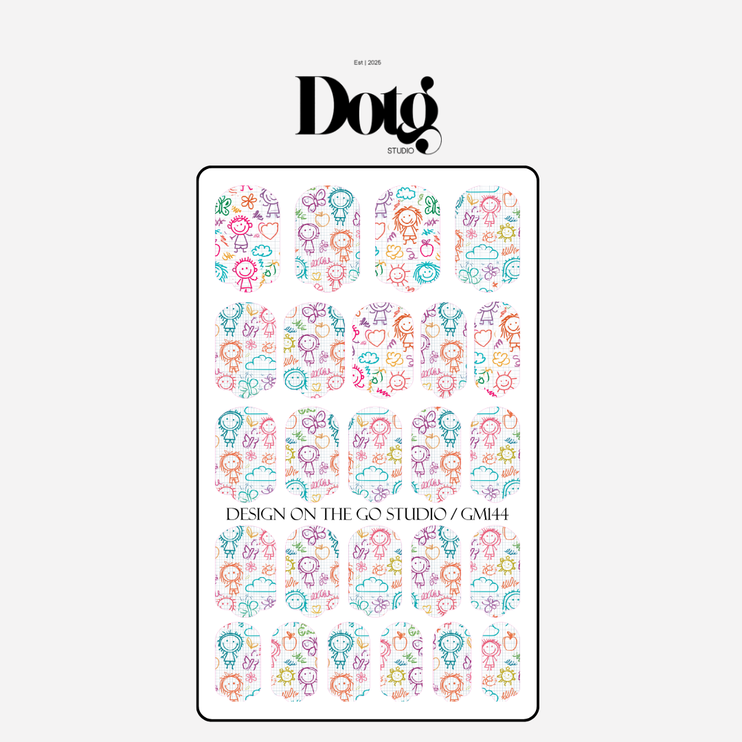 Back To School Doodle Nail Wraps DIY Manicure & Pedicure Teacher Appreciation Nail Stickers Classroom