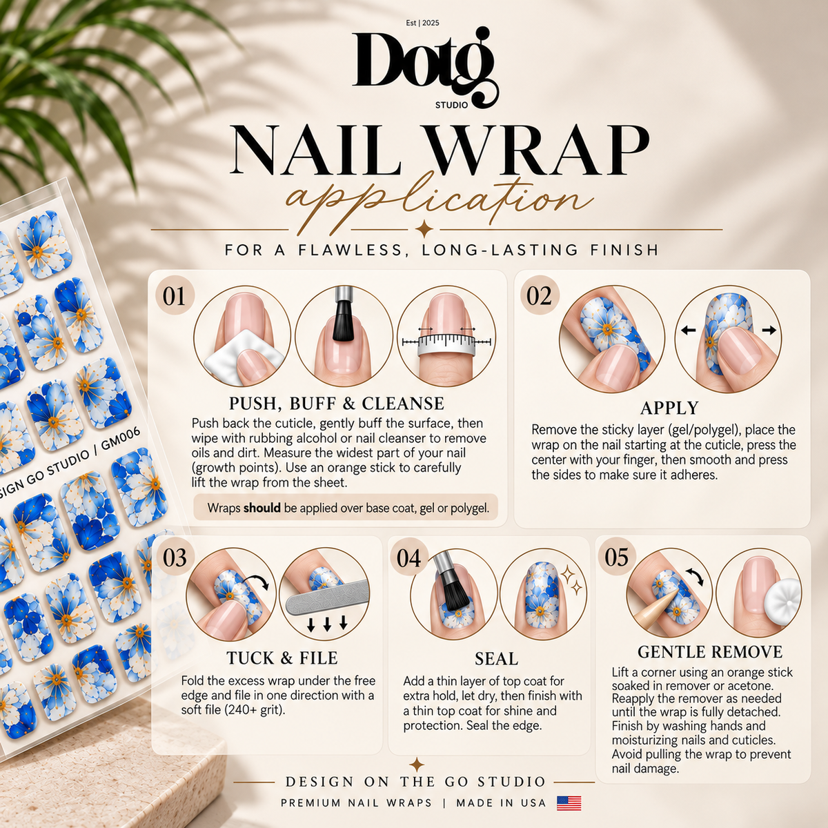 Brown Marble Nail Wrap DIY Manicure & Pedicure Stickers Neutral Nail Gift for Mom