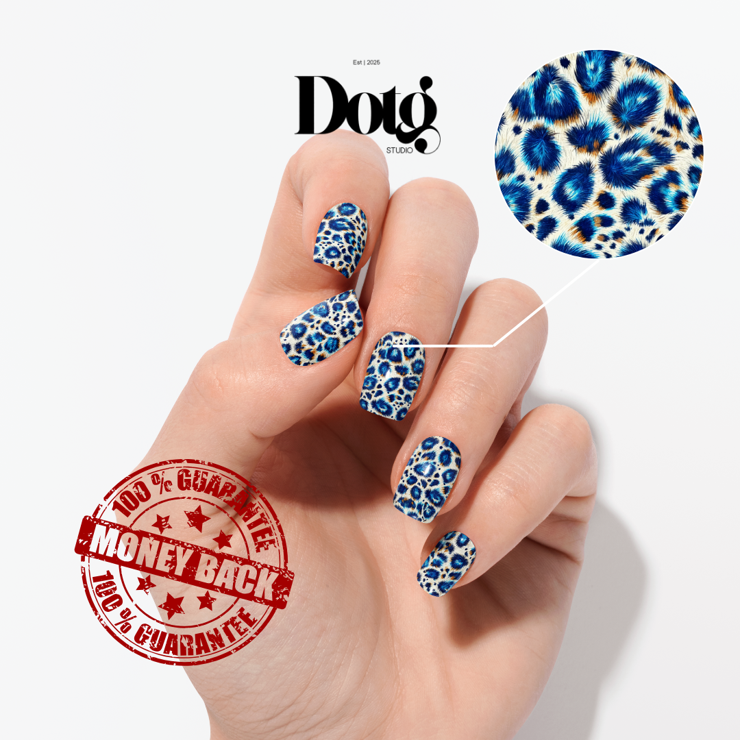 Fluffy Fur Leopard Nail Wraps DIY Manicure & Pedicure Nail Stickers Wild Decal Strips