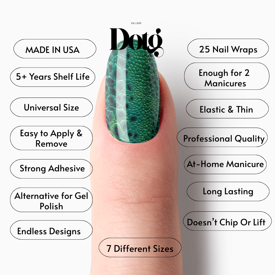 Emerald Snake Skin Nail Polish Wraps DIY Manicure & Pedicure Stickers Nail Decal Strips