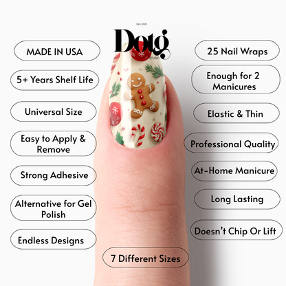 Gingerbread Nail Polish Wraps DIY Christmas Manicure Stickers Nail Decal Strips