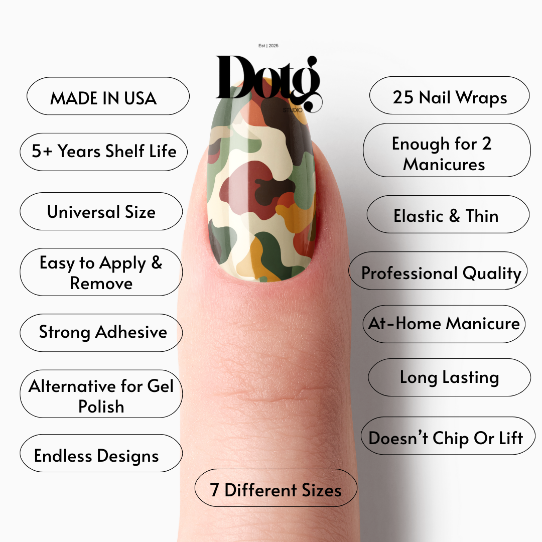 Abstract Camouflage Nail Polish Wraps DIY Manicure & Pedicure Stickers Nail Decal Strips