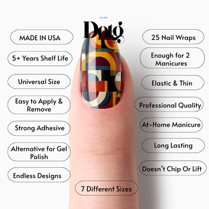 Modern Geometric Nail Polish Wraps DIY Manicure Stickers Nail Decal Strips
