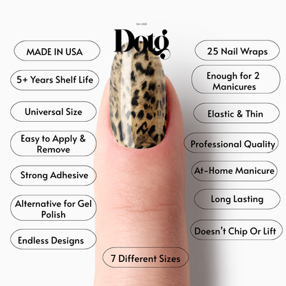 Classic Leopard Nail Polish Wraps DIY Manicure & Pedicure Animal Print Stickers Nail Decal Strips
