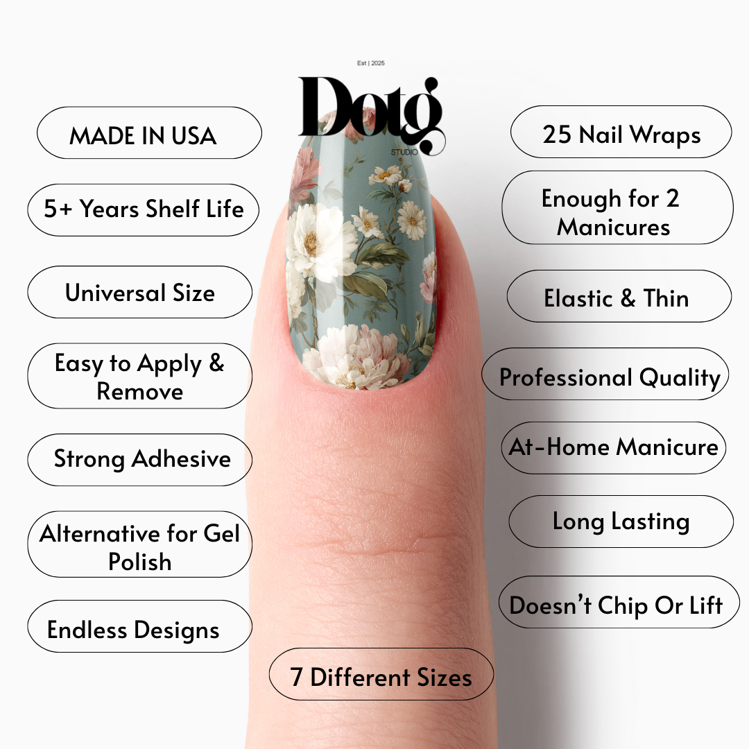 Floral Poem Nail Polish Wraps DIY Manicure Stickers Nail Decal Strips