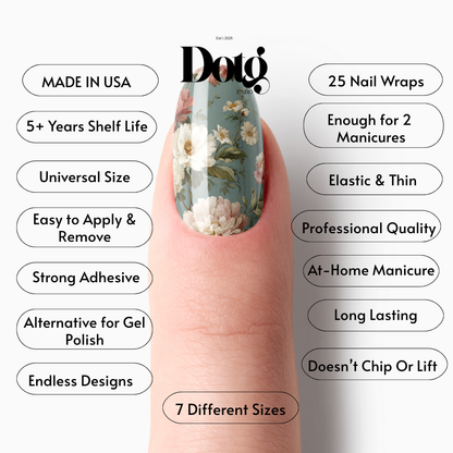 Floral Poem Nail Polish Wraps DIY Manicure Stickers Nail Decal Strips