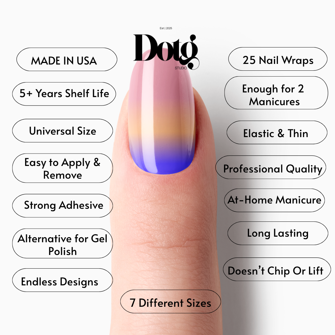 Sunset Ombré Gradient Nail Wraps DIY Manicure & Pedicure Spring Summer Nail Stickers Minimalist Design