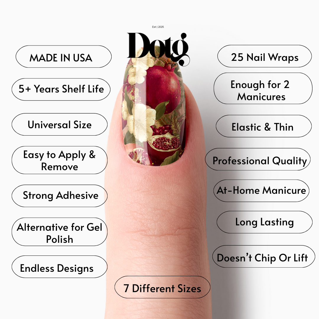 Pomegranate DeLuxe Nail Polish Wraps DIY Manicure & Pedicure Stickers Nail Decal Strips