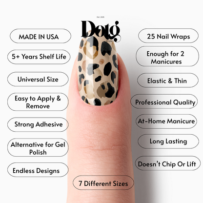 Savanah Glam Nail Polish Wraps DIY Manicure & Pedicure Stickers Nail Decal Strips