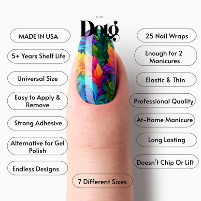 Fantasy Floral Nail Polish Wraps DIY Manicure & Pedicure Neon Garden Stickers Nail Decal Strips