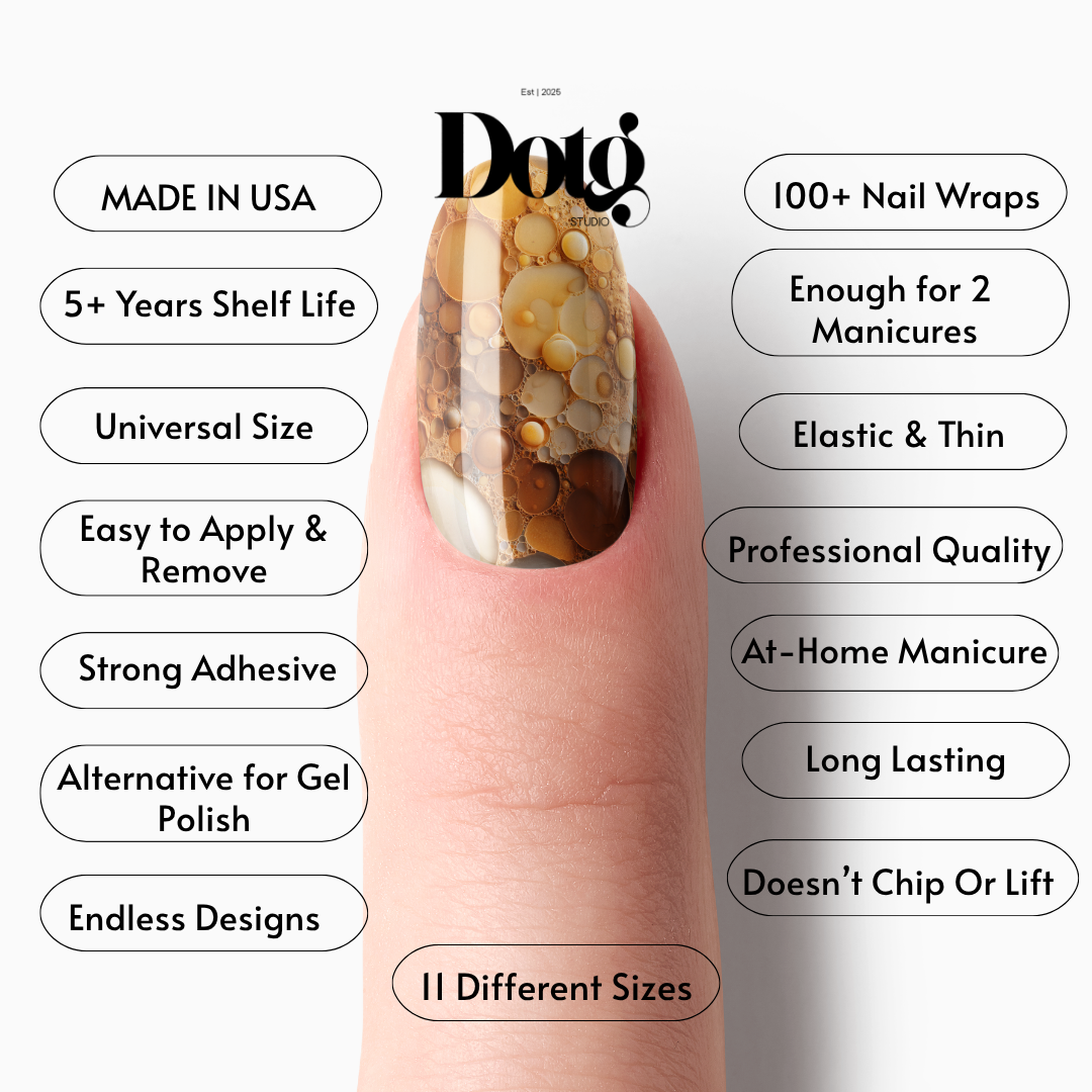 Brown Marble Nail Wrap DIY Manicure & Pedicure Stickers Neutral Nail Gift for Mom