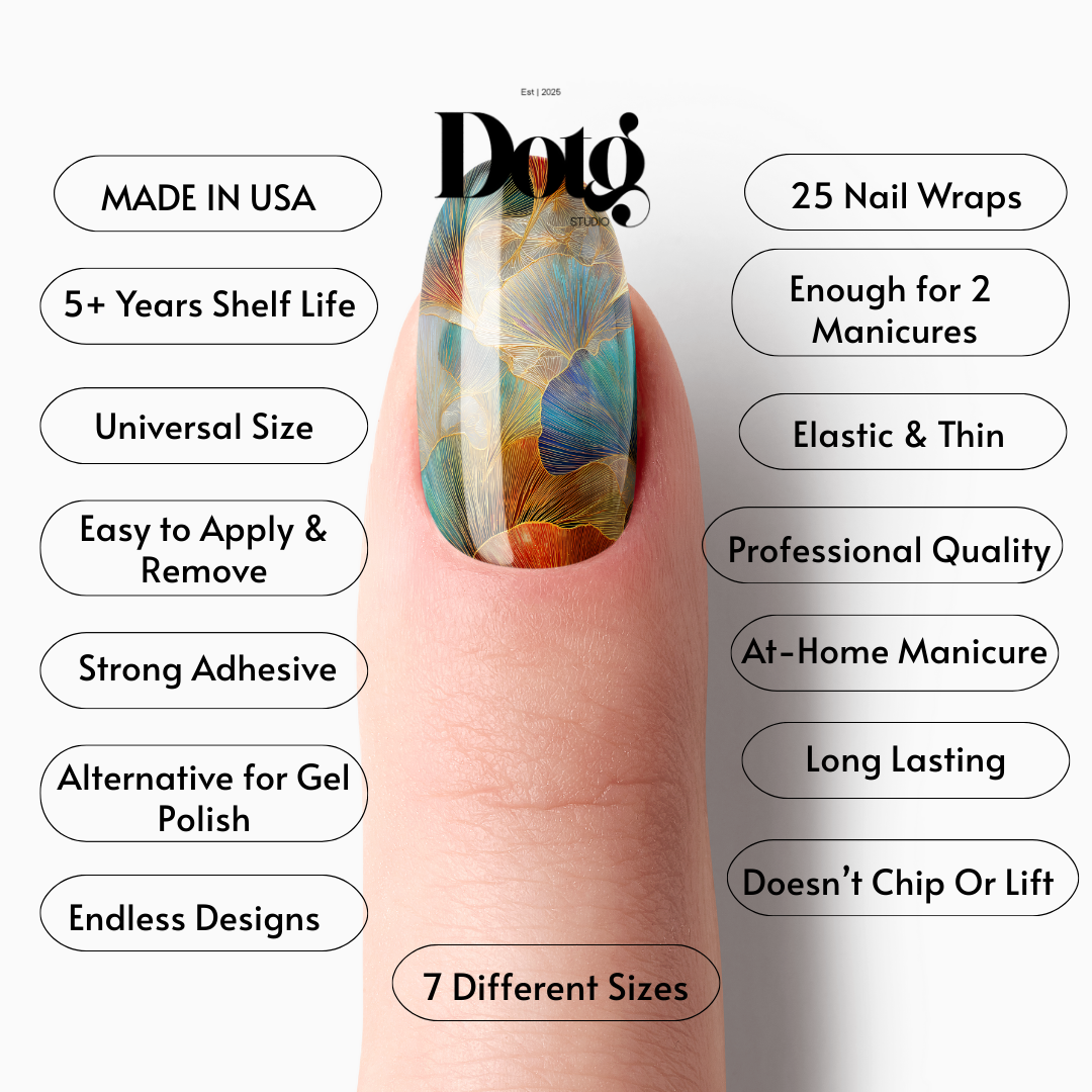 Teal Gold Nail Polish Wraps DIY Manicure & Pedicure Stickers Nail Decal Strips