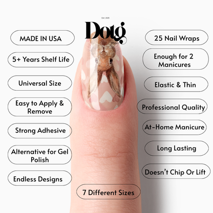 Easter Bunny Nail Polish Wraps DIY Manicure & Pedicure Stickers Nail Decal Strips