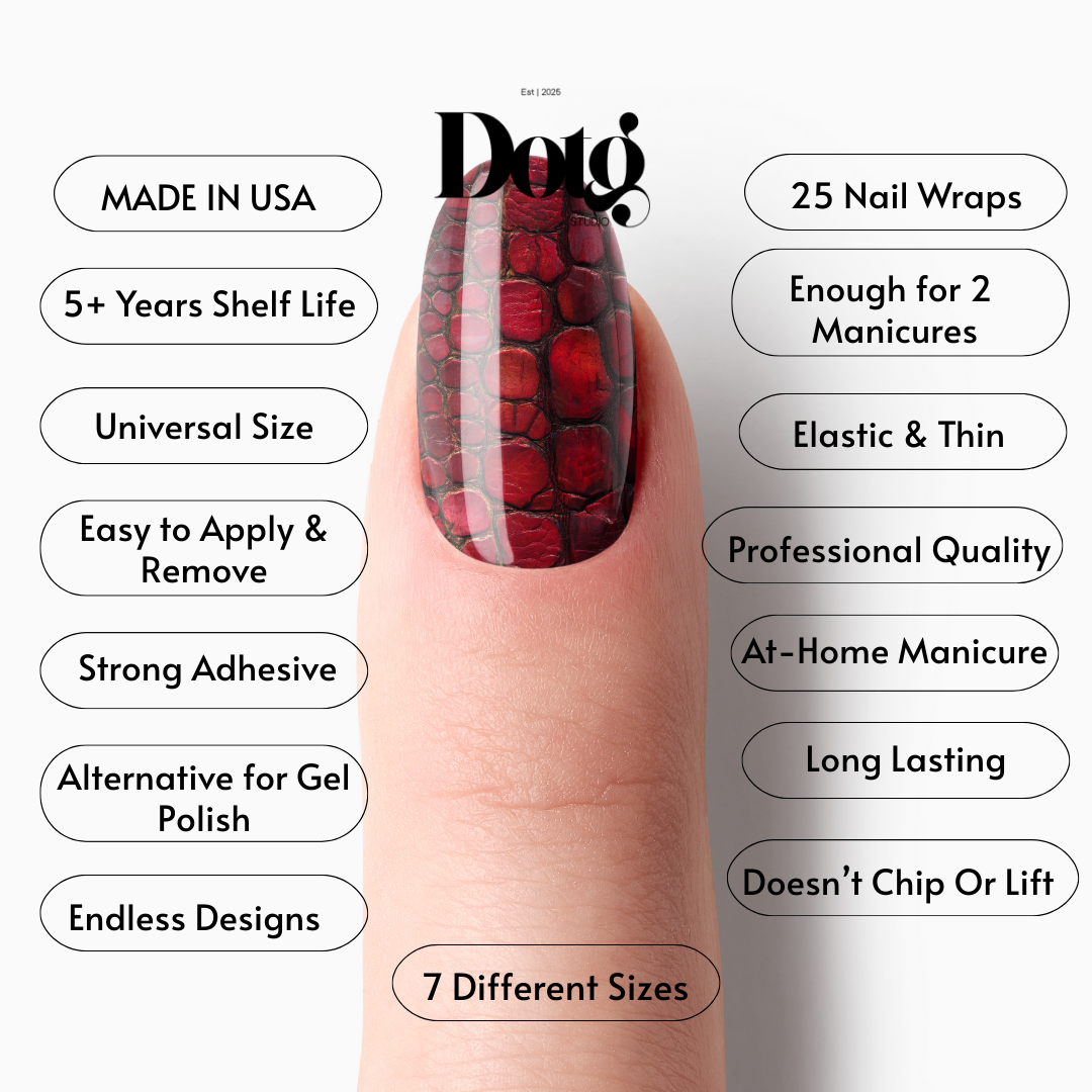 Ruby Reptile Nail Wraps DIY Manicure & Pedicure Nail Stickers Decal Strips