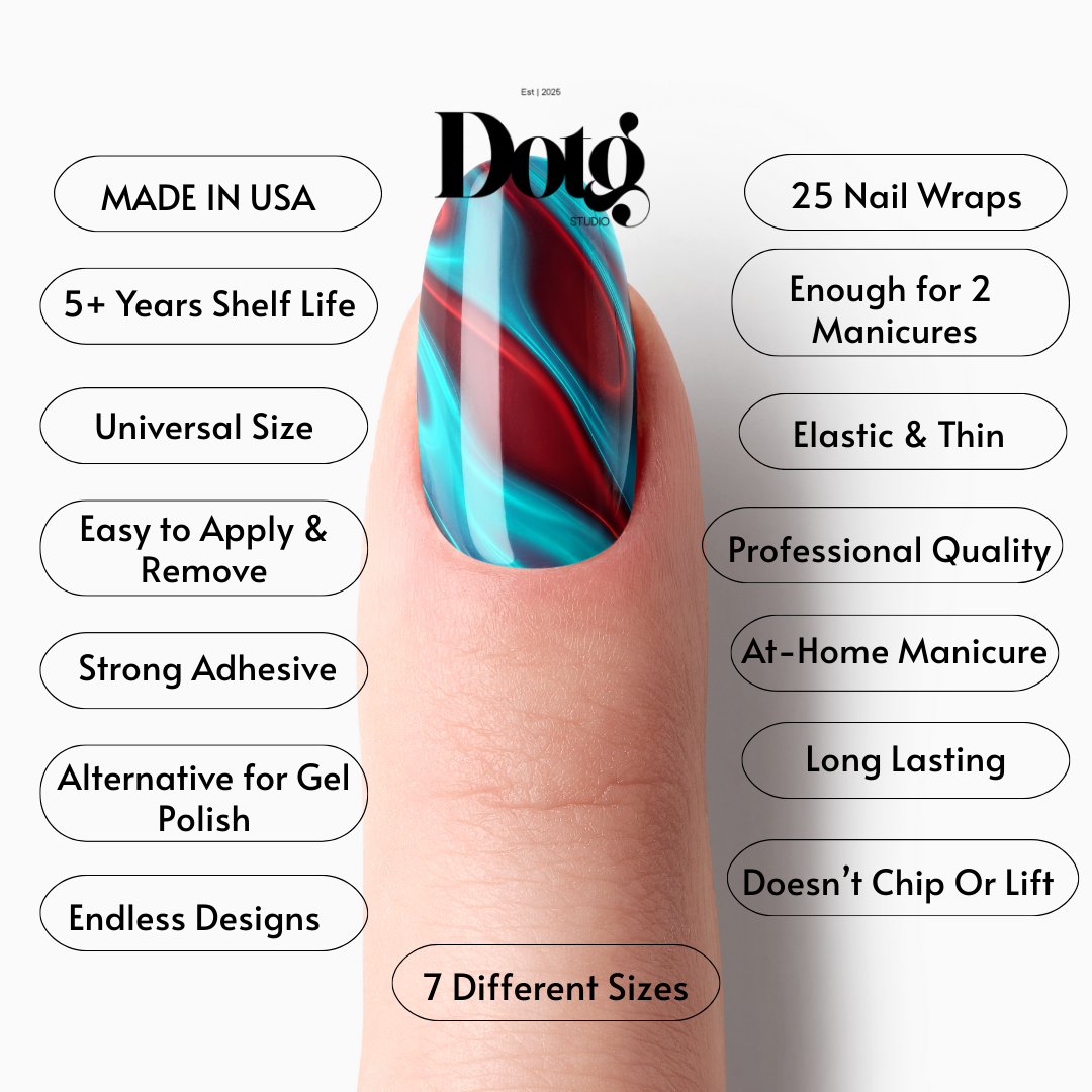 Red Fluid Nail Wraps DIY Manicure & Pedicure Nail Stickers Decal Strips