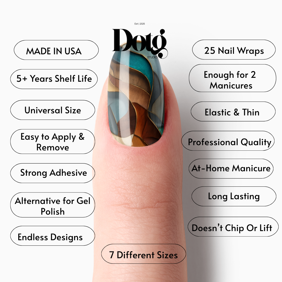 Abstract Luxe Wood Nail Polish Wraps DIY Manicure & Pedicure Stickers Nail Decal Strips