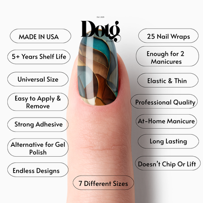 Abstract Luxe Wood Nail Polish Wraps DIY Manicure & Pedicure Stickers Nail Decal Strips