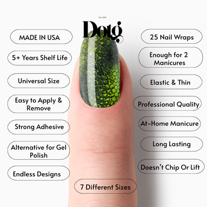 Neon Green Snake Skin Nail Wraps • Reptile Texture Statement Nails  • Pedicure & Manicure Stickers