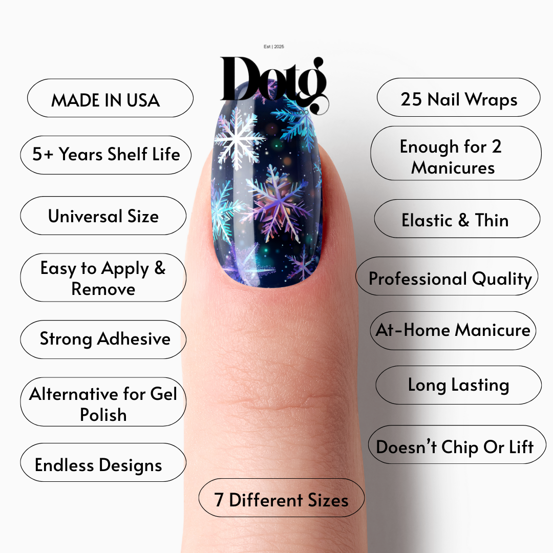 Holographic Snowflakes Nail Wraps Minimalist Manicure & Pedicure Nail Design Stickers