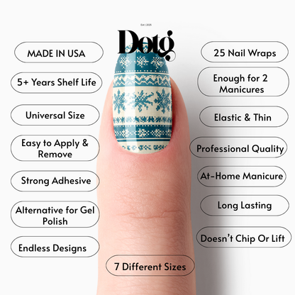 Reindeer Nail Wraps Winter DIY Christmas Sweater Nail Stickers Manicure and Pedicure Decal Strips