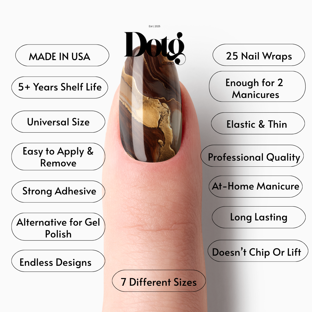 Amber Stone Nail Polish Wraps DIY Manicure & Pedicure Stone Texture Stickers Gift for Her