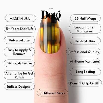 Stained Gold Nail Polish Wraps DIY Manicure & Pedicure Amber Glass Stickers Nail Decal Strips