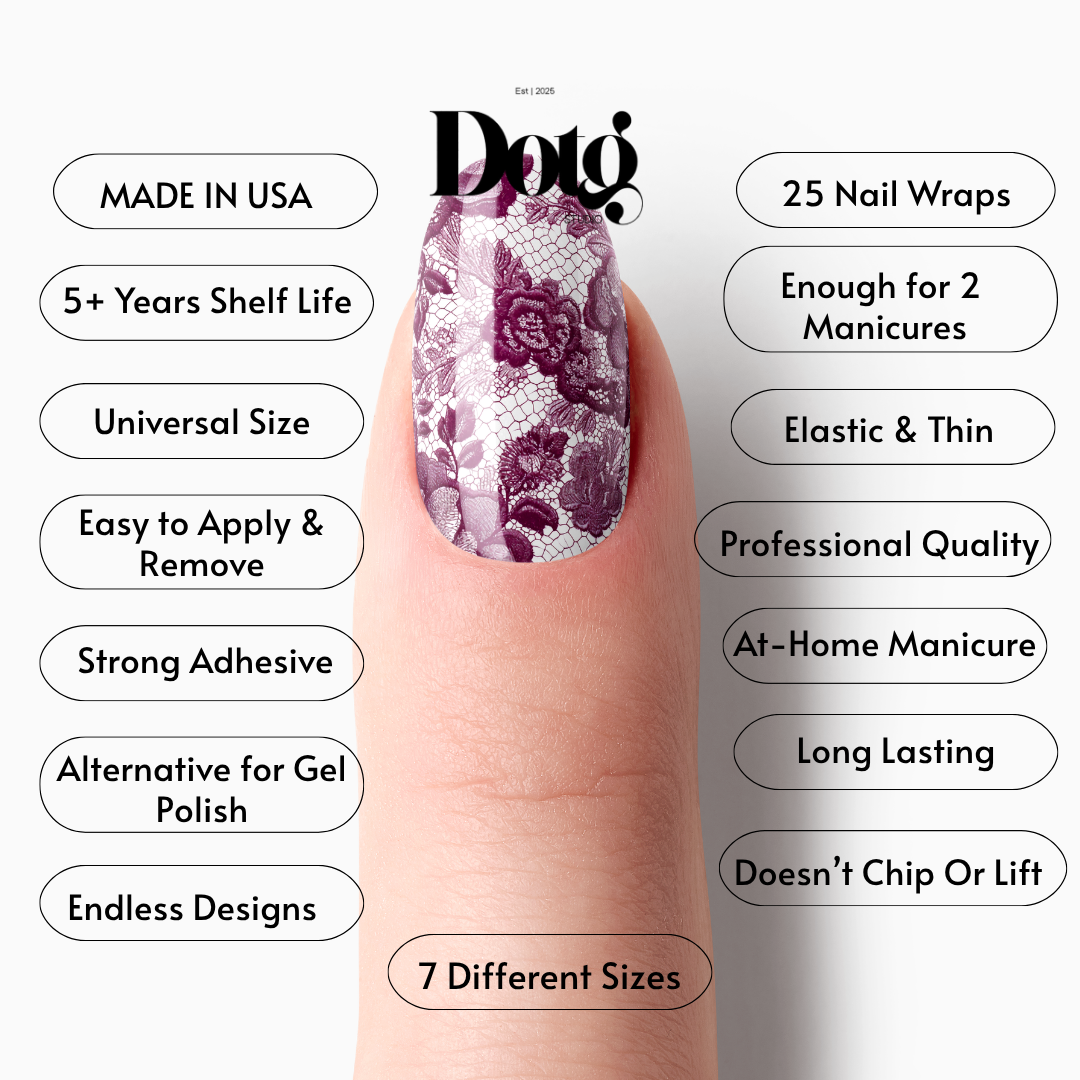 Burgundy Lace Nail Wraps