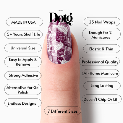 Burgundy Lace Nail Wraps