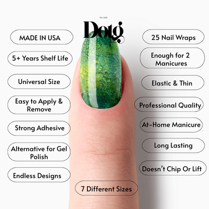 Emerald Cellular Nail Polish Wraps DIY Manicure & Pedicure Stickers Nail Decal Strips
