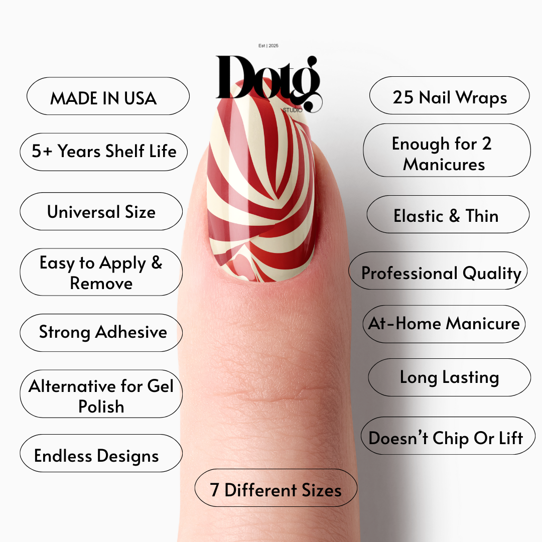 Peppermint Swirl Nail Wraps Colorful Manicure & Pedicure Nail Design Stickers