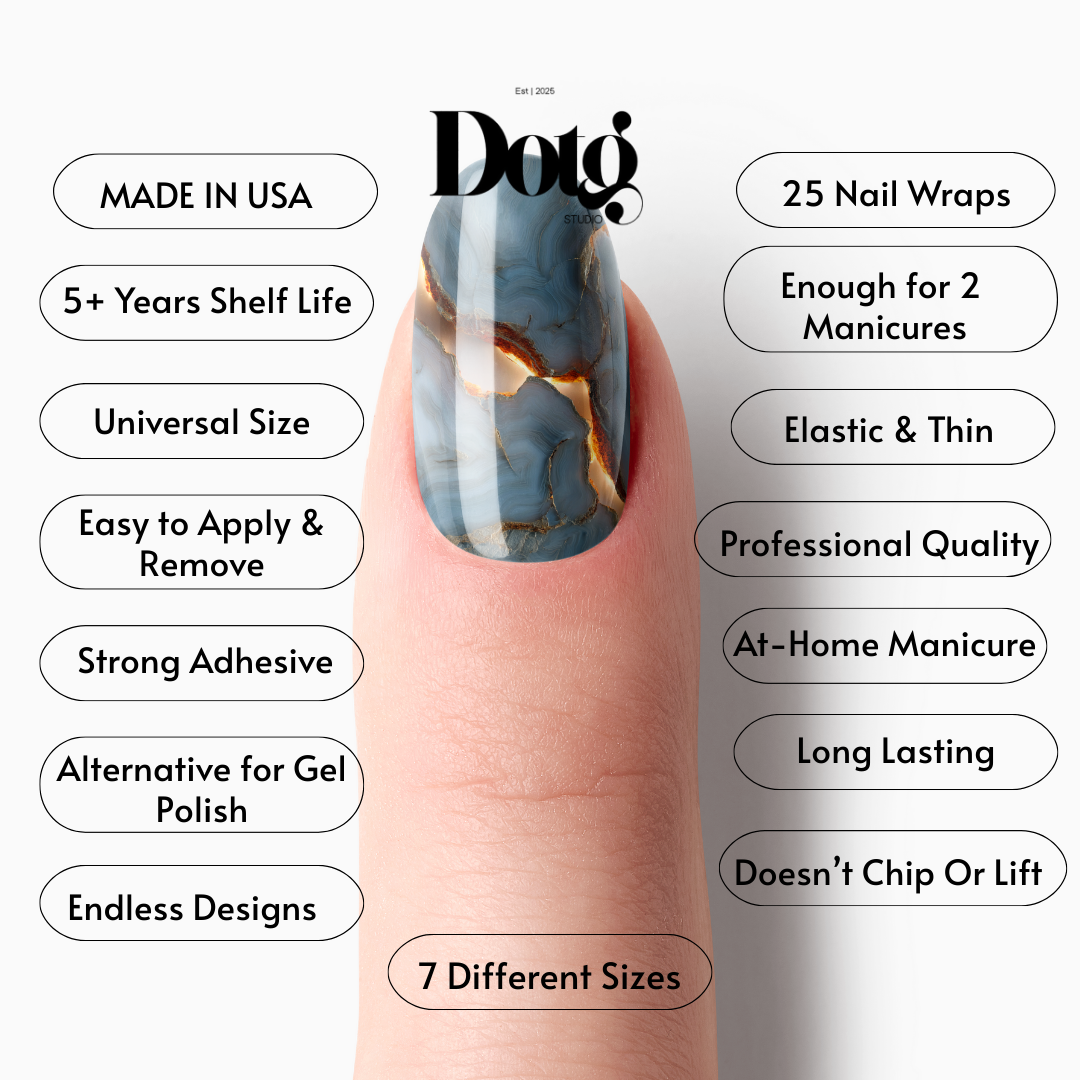 Smoked Onyx Nail Polish Wraps DIY Manicure & Pedicure Stickers Nail Decal Strips