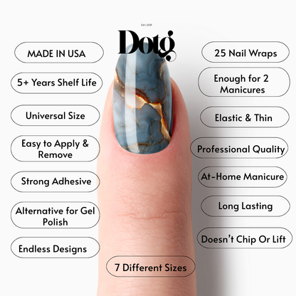 Smoked Onyx Nail Polish Wraps DIY Manicure & Pedicure Stickers Nail Decal Strips