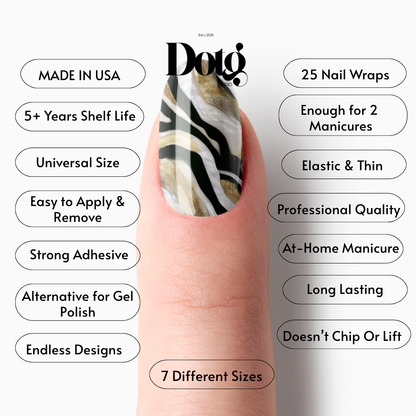 Pearl Abstract Nail Polish Wraps DIY Manicure & Pedicure Gold Vintage Nail Stickers Decal Strips