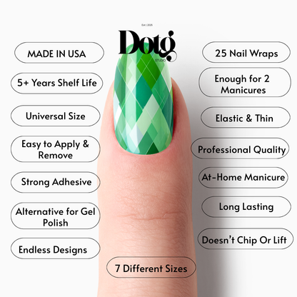 St. Patrick's Day Green Argyle Nail Wrap DIY Manicure & Pedicure Stickers Nail Decal Strips