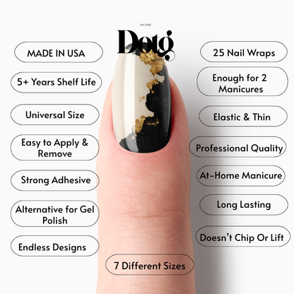 Black Gold Abstract Nail Wraps Luxury Minimalist Manicure & Pedicure Nails Stickers Smoky Marble Design